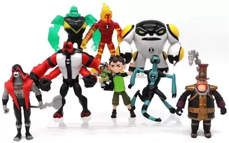 Ben 10 Action Figures 9-Piece Ben10 Figurine Set for Kids