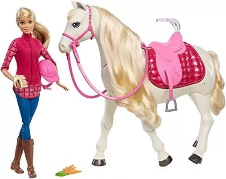Barbie Dream Horse & Blonde Doll Figure