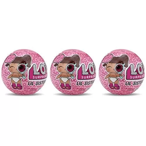 3 Pack of L.O.L. Surprise Eye Spy Lil Sisters Doll Series 4-1 For Kids