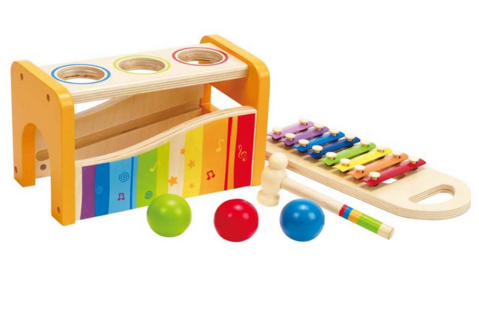 Hape-Pound & Tap Bench with slide out Xylophone
